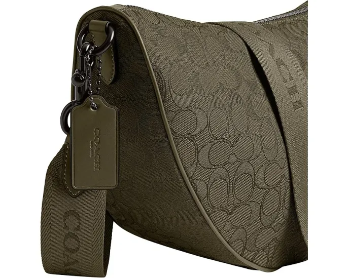 Слинг-кроссбоди COACH Hall Soft 45 из фирменного жаккарда и телячьей кожи