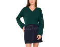 Wide Sleeve High-Low V-Neck