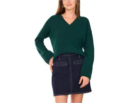 Wide Sleeve High-Low V-Neck