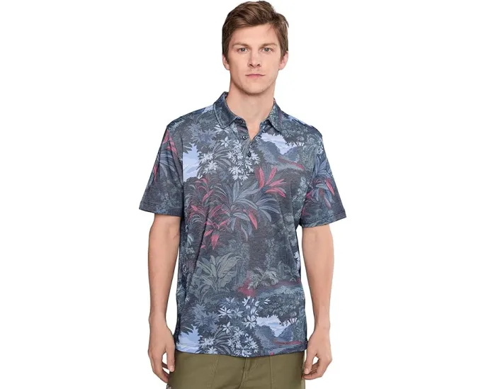 Polo Tommy Bahama Geneva Jungle с тропическим принтом и защитой UPF 30