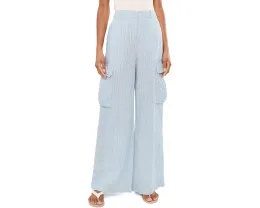 Брюки карго Pinstripe Linen Wide-Leg Lauren Ralph Lauren из льна в полоску