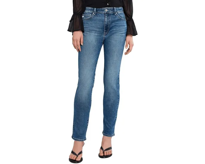 Джинсы Mari Mid-Rise Slim Straight с прямой средней посадкой в цвете Charmed от AG Jeans