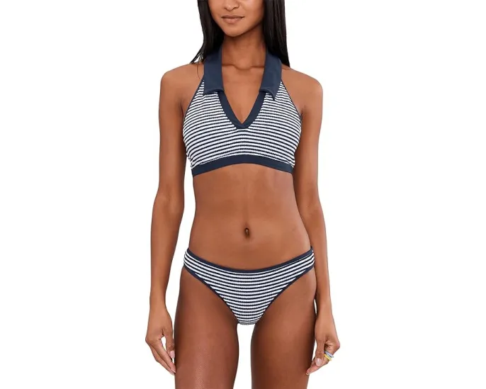 Шорты низкой посадки Seafolly Club House Hipster с контрастной окантовкой