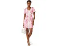 Платье с коротким рукавом Lilly Pulitzer Evita в стиле шифт с V-образным вырезом