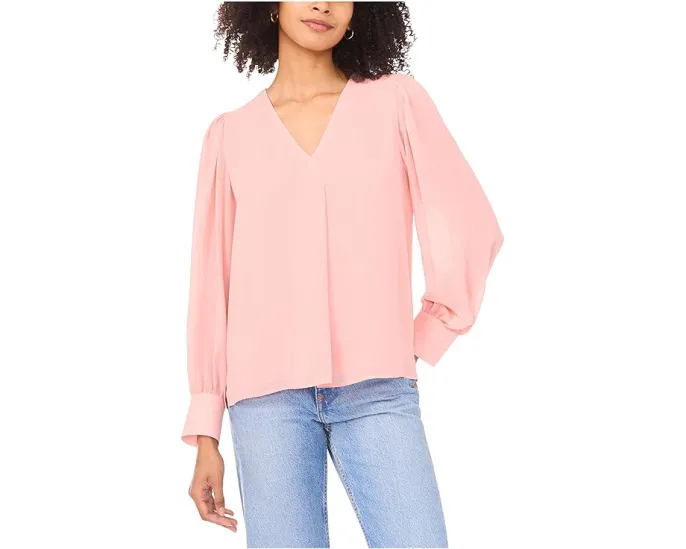Блуза с V-образным вырезом и длинным рукавом Vince Camuto