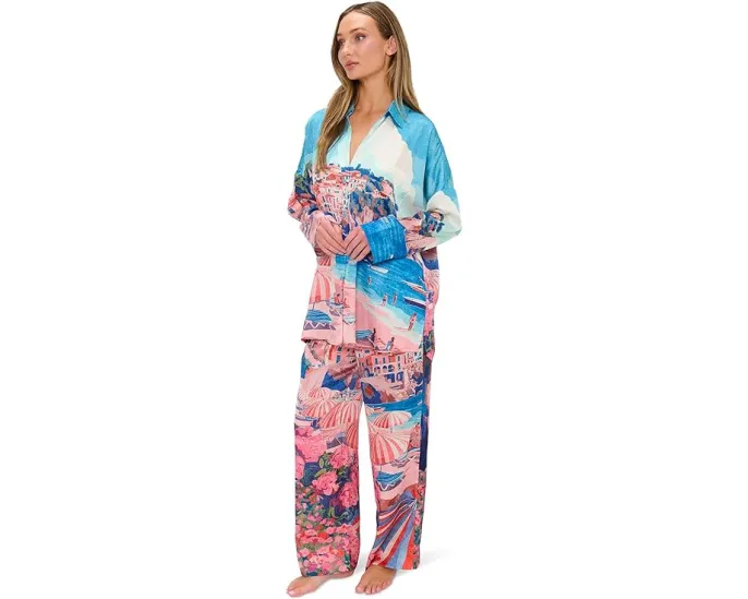 Пижамный комплект Show Me Your Mumu Overslept с принтом Oasis Beach Club