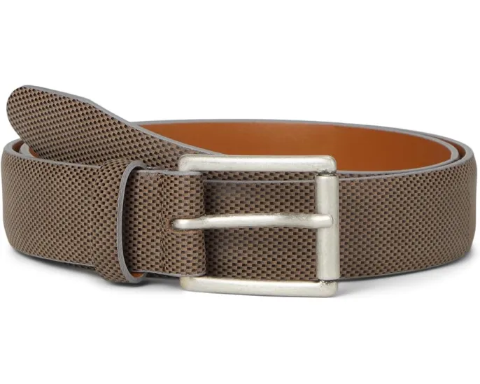 Ремень Johnston & Murphy из кожи с узором Brushed Micro Check