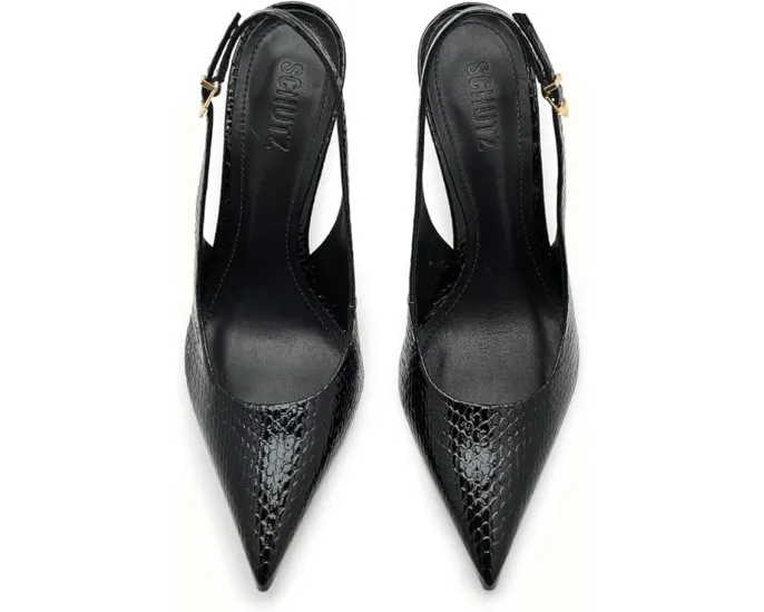 Туфли Schutz Paola на шпильке с крокодиловым принтом и острым носком