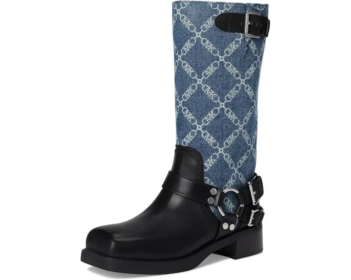 Кожаные мото-ботинки Crosby с квадратным носком и молнией от MICHAEL Michael Kors