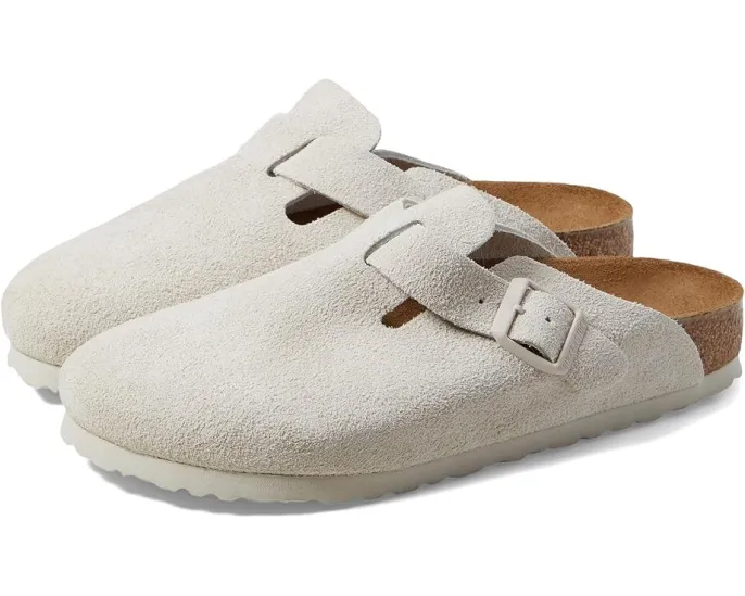 Биркенштоки Boston Soft Footbed из замши с анатомической пробковой стелькой