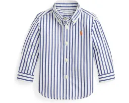 Детская рубашка в полоску Polo Ralph Lauren Kids из хлопкового поплина с вышитым пони