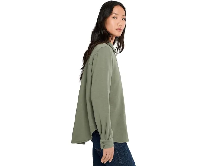 Eileen Fisher Рубашка с классическим воротником из окрашенного в готовом виде махрового полотна