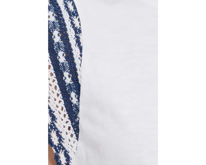 Хлопковая футболка с трикотажной отделкой NIC+ZOE Knit Trim