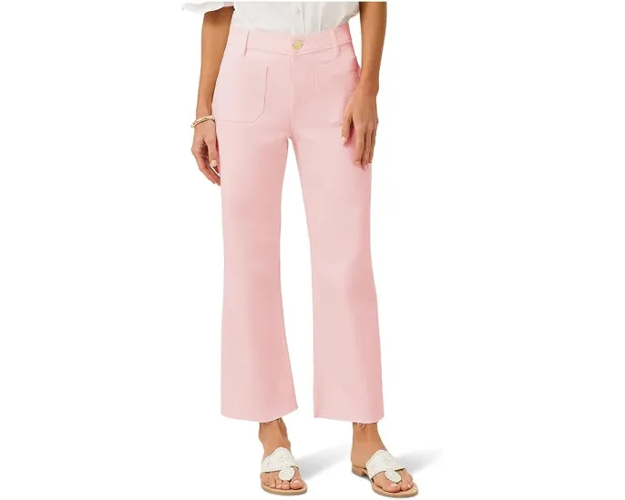 Джинсы кроп с завышенной талией Lilly Pulitzer Harleen и расклешенным низом