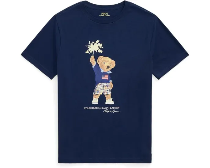 Футболка Polo Bear с мишкой из хлопкового джерси для старших детей Polo Ralph Lauren