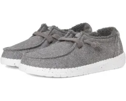 Детские лоферы Hey Dude Kids Wendy Wool Cozy из шерсти с искусственным мехом