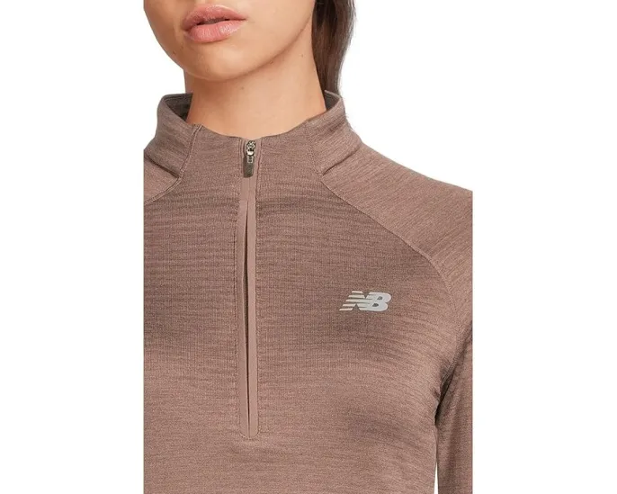 Кофта New Balance Athletics Heat Grid 1/2 Zip с карманом и отражением
