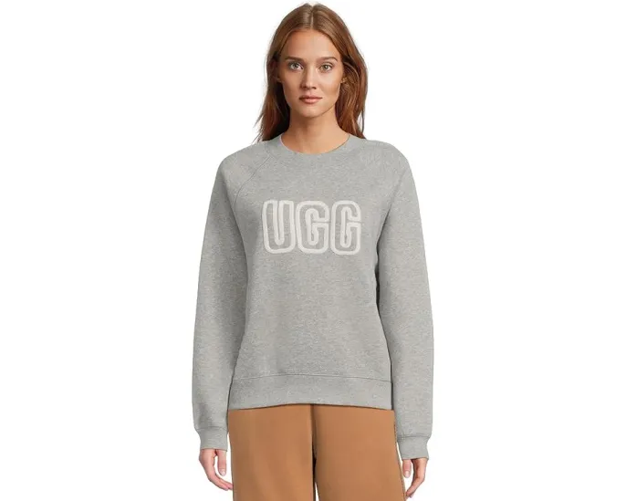 Свитшот UGG Logo Crew Neck с регланными рукавами и аппликацией