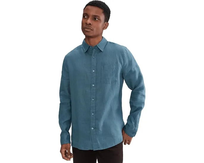 Рубашка Vince с длинным рукавом из льна