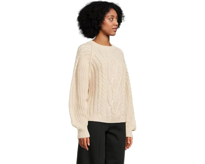 Свитер Free People Frankie Cable с рельефным узором и округлым вырезом