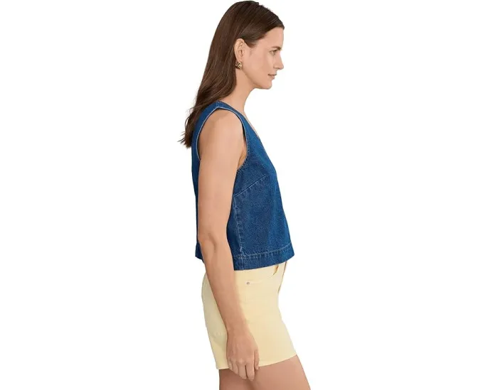 Топ V-neck Boxy Shell Madewell в цвете Marina Blue