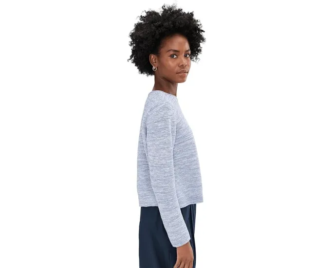 Укороченный свитер Eileen Fisher Petite с круглой горловиной из органического хлопка и льна
