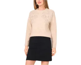 Свитер Vince Camuto с декором на круглой горловине и длинным рукавом