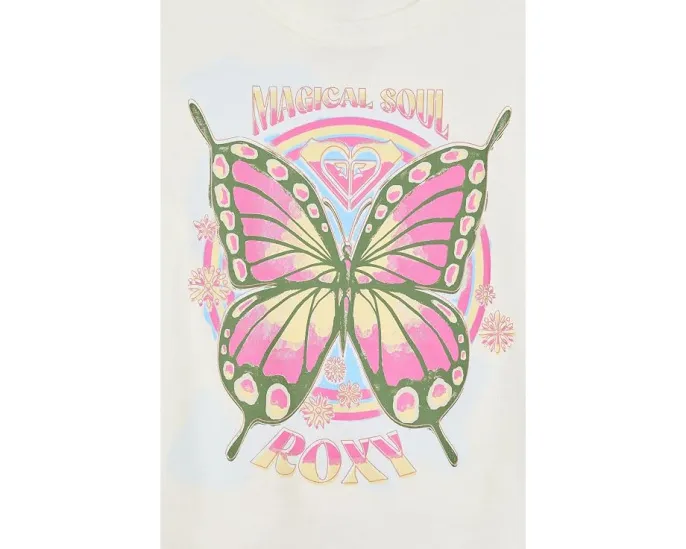 Roxy футболка Butterfly Groove для детей белая с бабочкой
