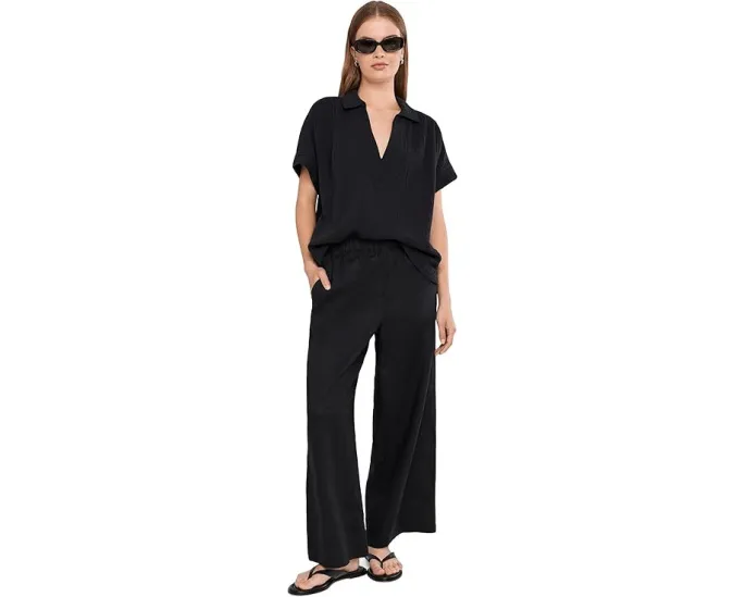 Топ Faherty Dune Cotton Gauze Zoe с воротником поло
