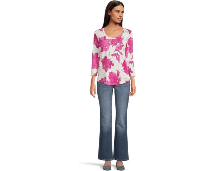 Футболка Tommy Bahama Ashby Isles Gilded Petals с трехчетвертными рукавами и принтом