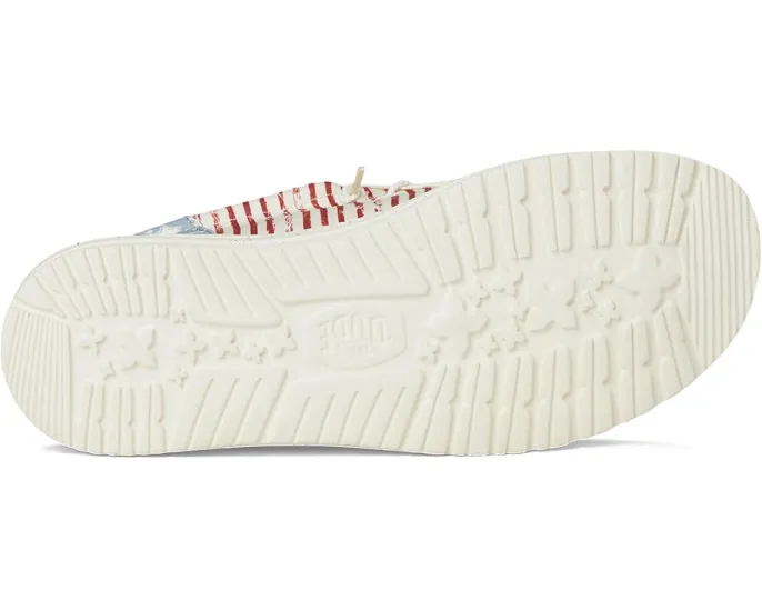 Кроссовки Hey Dude Wally Funk Americana Stars с круглым носком и съемной стелькой