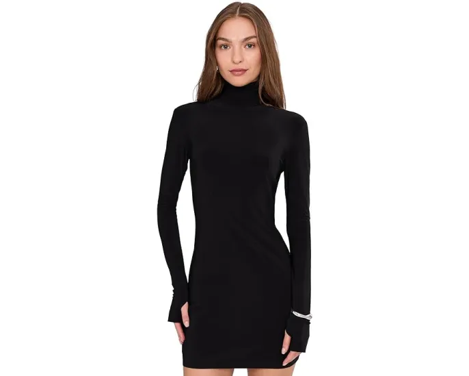 Мини-платье Norma Kamali с длинным рукавом и водолазкой