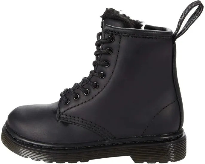 Dr. Martens 1460 Serena Mono T детские ботинки на шнуровке с искусственным мехом
