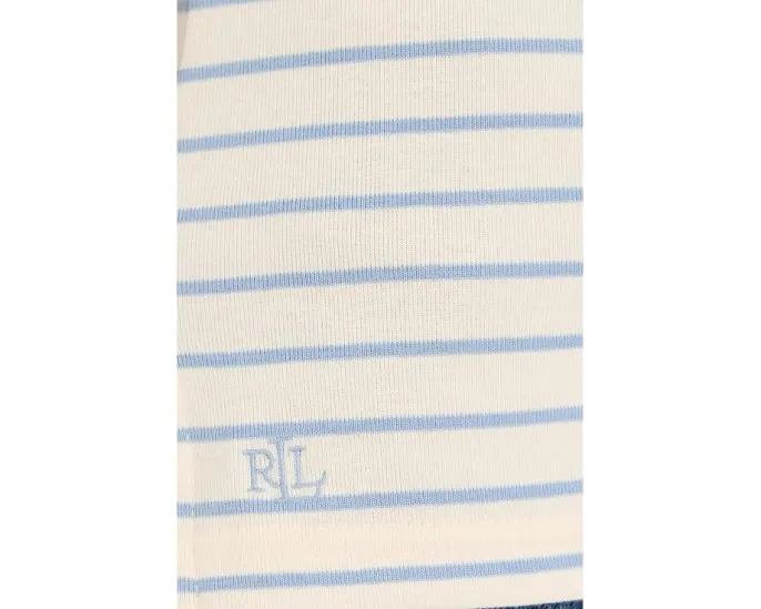 Футболка Petite Striped Stretch Cotton Boatneck Tee от Lauren Ralph Lauren