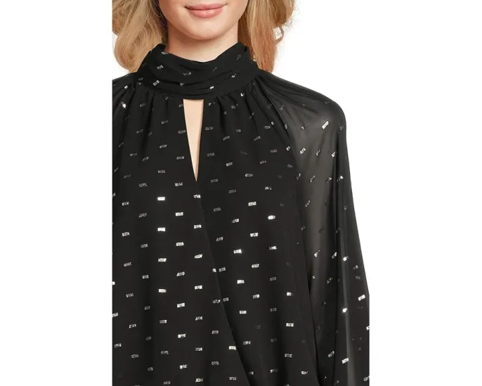 Топ Vince Camuto с длинным рукавом и воротником стойкой