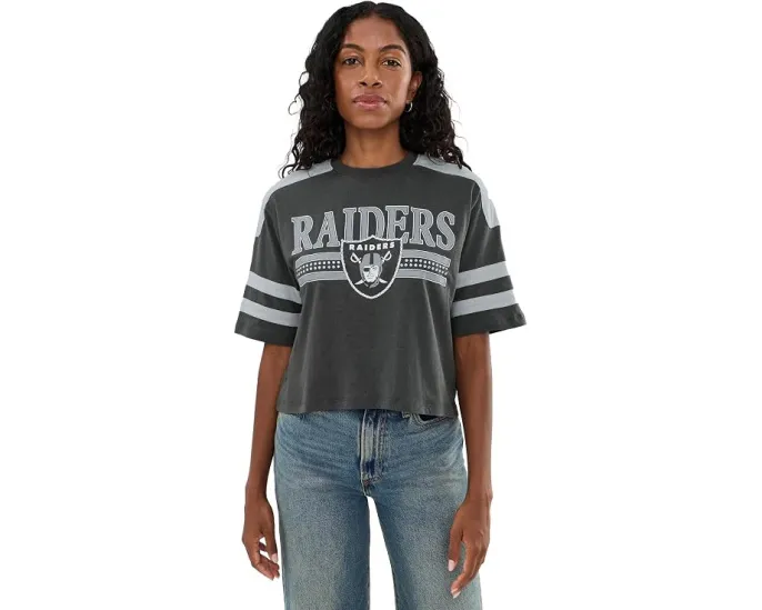 Укороченная футболка NFL Las Vegas Raiders с блестками Junk Food Clothing