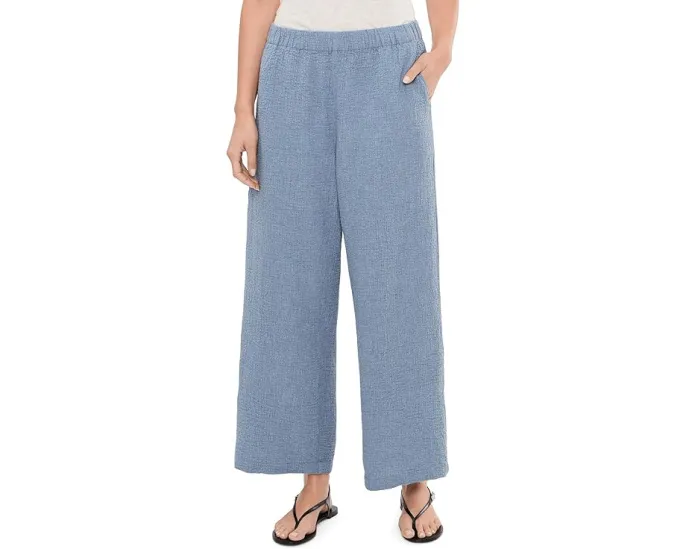 Широкие брюки Eileen Fisher до щиколотки из двойного переплетения органического хлопка