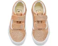 Кроссовки Vans Kids Old Skool V с блестками и застежками на липучках