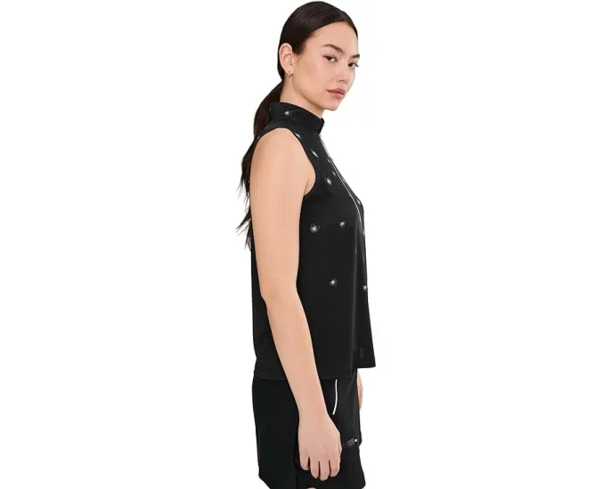 Топ Jamie Sadock без рукавов с молнией спереди Happy Heart в горошек