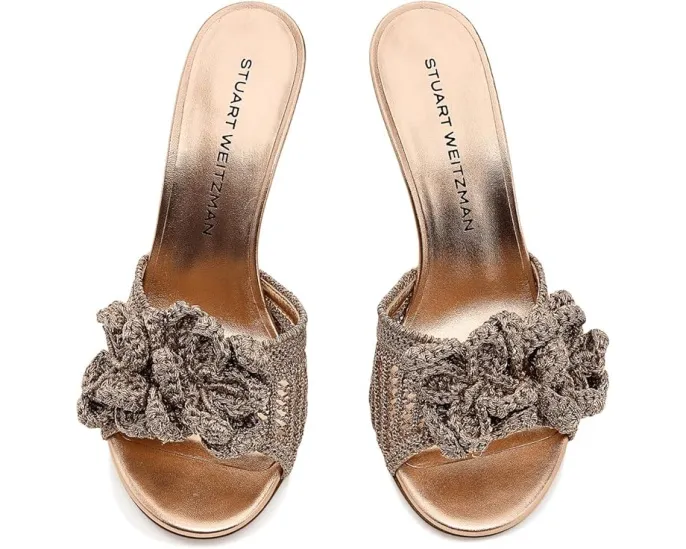 Туфли Stuart Weitzman Lotus Slide 85 с ручной вязкой и миндалевидным носком