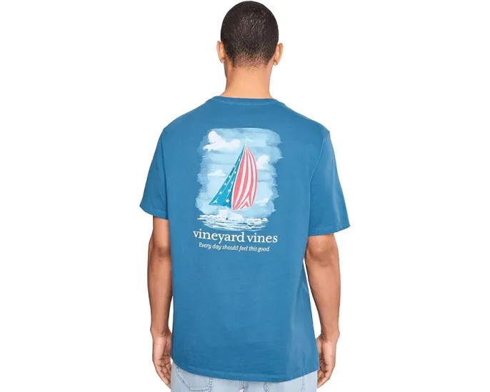 Футболка Vineyard Vines Americana Sail с коротким рукавом и принтом паруса