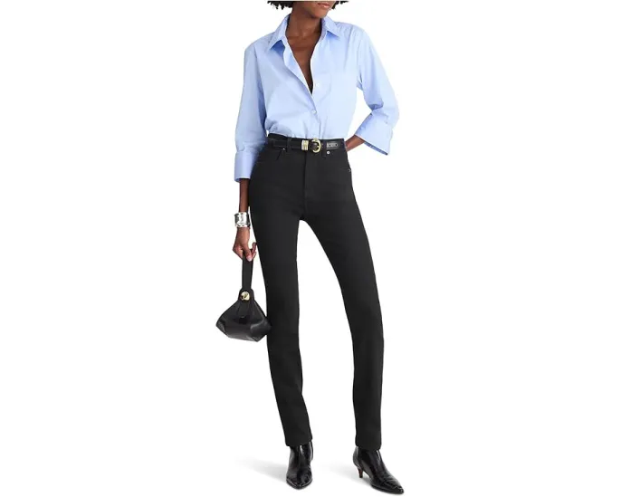 Узкие джинсы Madewell New Pencil с высокой посадкой в цвете Black Frost