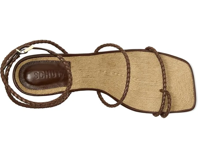 Босоножки Schutz Kaya Straw Mid на шпильке с квадратным носком