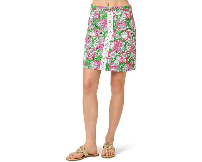 Скорт мини Lilly Pulitzer Fairbanks с завышенной талией и кружевной отделкой