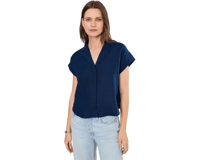Рубашка Mindy из 100% льна Madewell цвета Classic Indigo