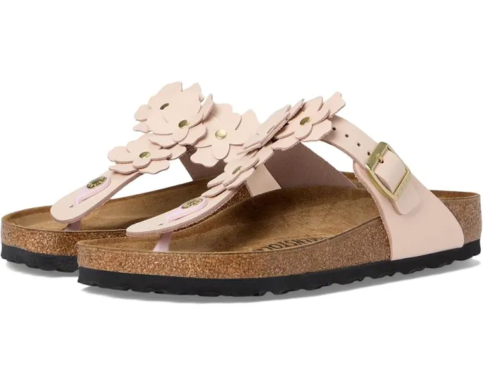Сандалии Birkenstock Gizeh Flowers из кожи с регулируемой пряжкой