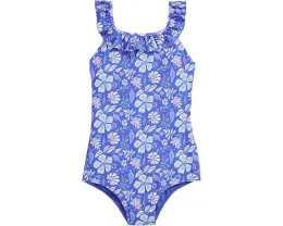 Детское цельнокроеное купальник vineyard vines с оборкой и вырезом лодочкой