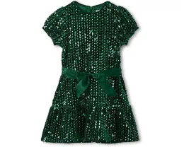 Бархатное платье Hatley Kids с пайетками и поясом