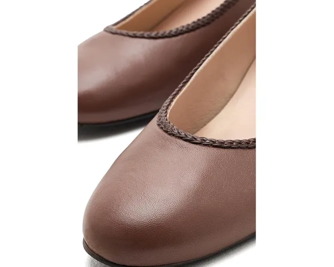 Босоножки French Sole Kiara на каблуке из шоколадной кожи