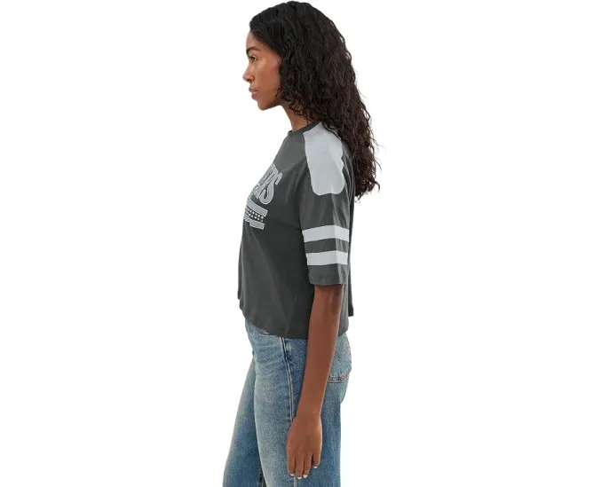 Укороченная футболка NFL Las Vegas Raiders с блестками Junk Food Clothing